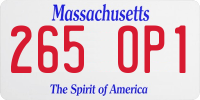 MA license plate 265OP1