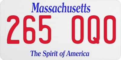 MA license plate 265OQ0
