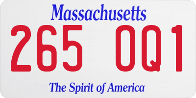 MA license plate 265OQ1