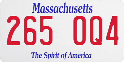 MA license plate 265OQ4