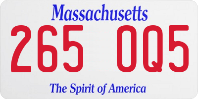 MA license plate 265OQ5
