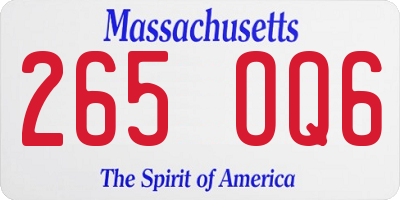 MA license plate 265OQ6