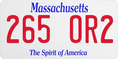 MA license plate 265OR2