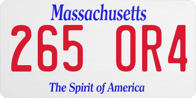 MA license plate 265OR4