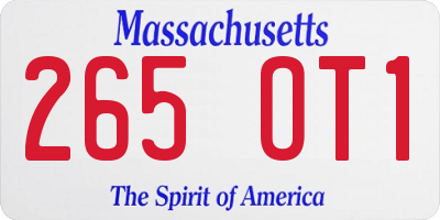 MA license plate 265OT1