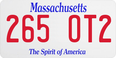 MA license plate 265OT2
