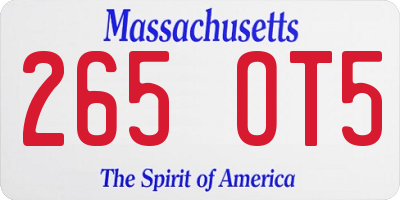 MA license plate 265OT5