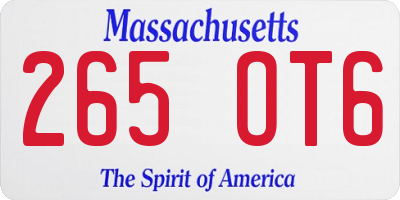 MA license plate 265OT6