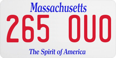 MA license plate 265OU0