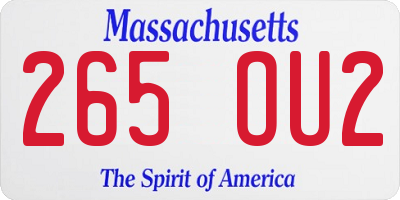 MA license plate 265OU2