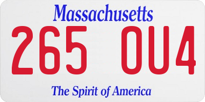 MA license plate 265OU4