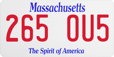 MA license plate 265OU5