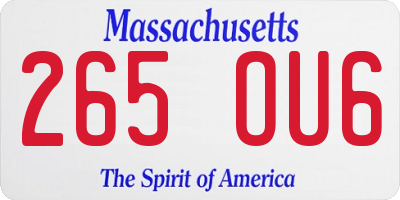 MA license plate 265OU6