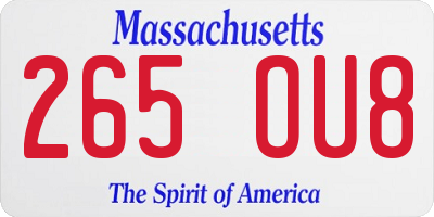 MA license plate 265OU8