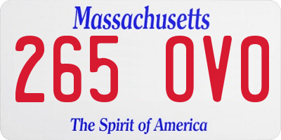 MA license plate 265OV0