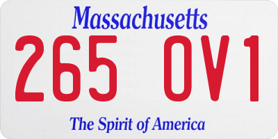 MA license plate 265OV1