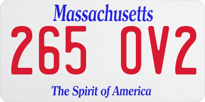 MA license plate 265OV2