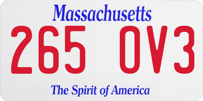 MA license plate 265OV3