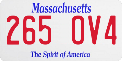 MA license plate 265OV4