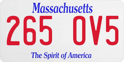 MA license plate 265OV5
