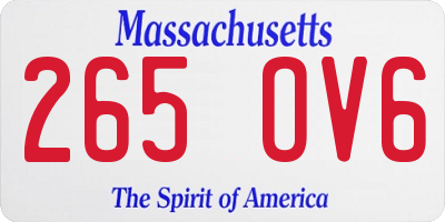 MA license plate 265OV6