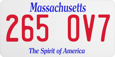 MA license plate 265OV7