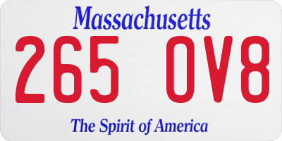 MA license plate 265OV8