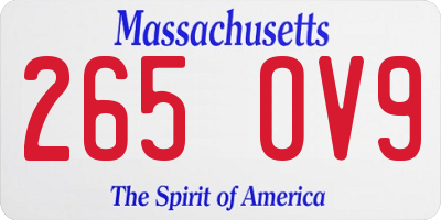 MA license plate 265OV9