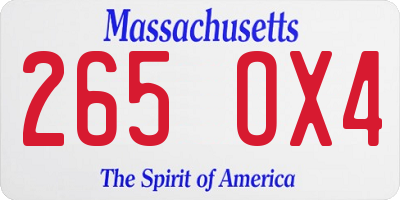 MA license plate 265OX4