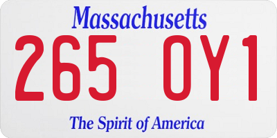 MA license plate 265OY1
