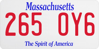 MA license plate 265OY6