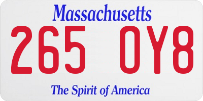 MA license plate 265OY8