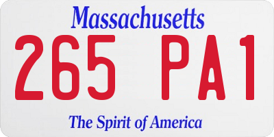 MA license plate 265PA1