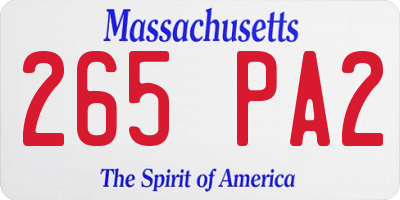 MA license plate 265PA2