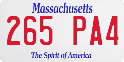 MA license plate 265PA4