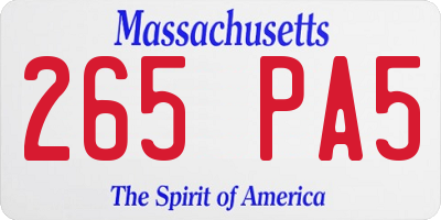 MA license plate 265PA5