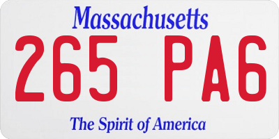 MA license plate 265PA6