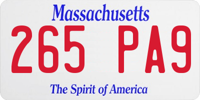 MA license plate 265PA9