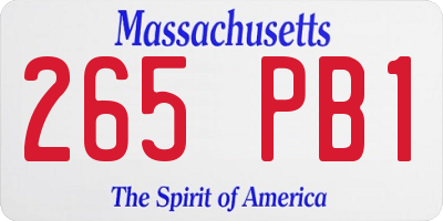 MA license plate 265PB1
