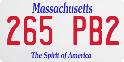 MA license plate 265PB2