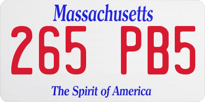 MA license plate 265PB5