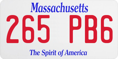 MA license plate 265PB6