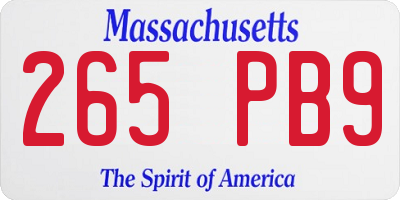 MA license plate 265PB9