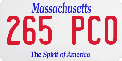 MA license plate 265PC0