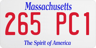MA license plate 265PC1