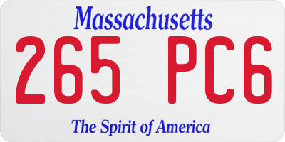 MA license plate 265PC6