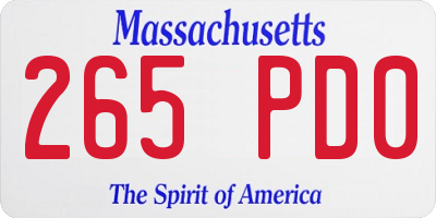 MA license plate 265PD0