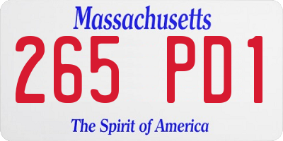 MA license plate 265PD1