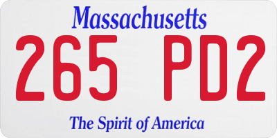 MA license plate 265PD2