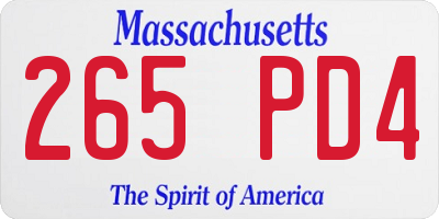 MA license plate 265PD4